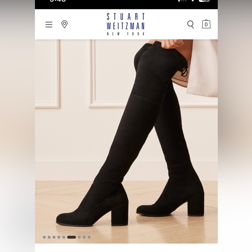 Stuart Weitzman  Tieland Elegant Grey Over-the-Knee Boots.